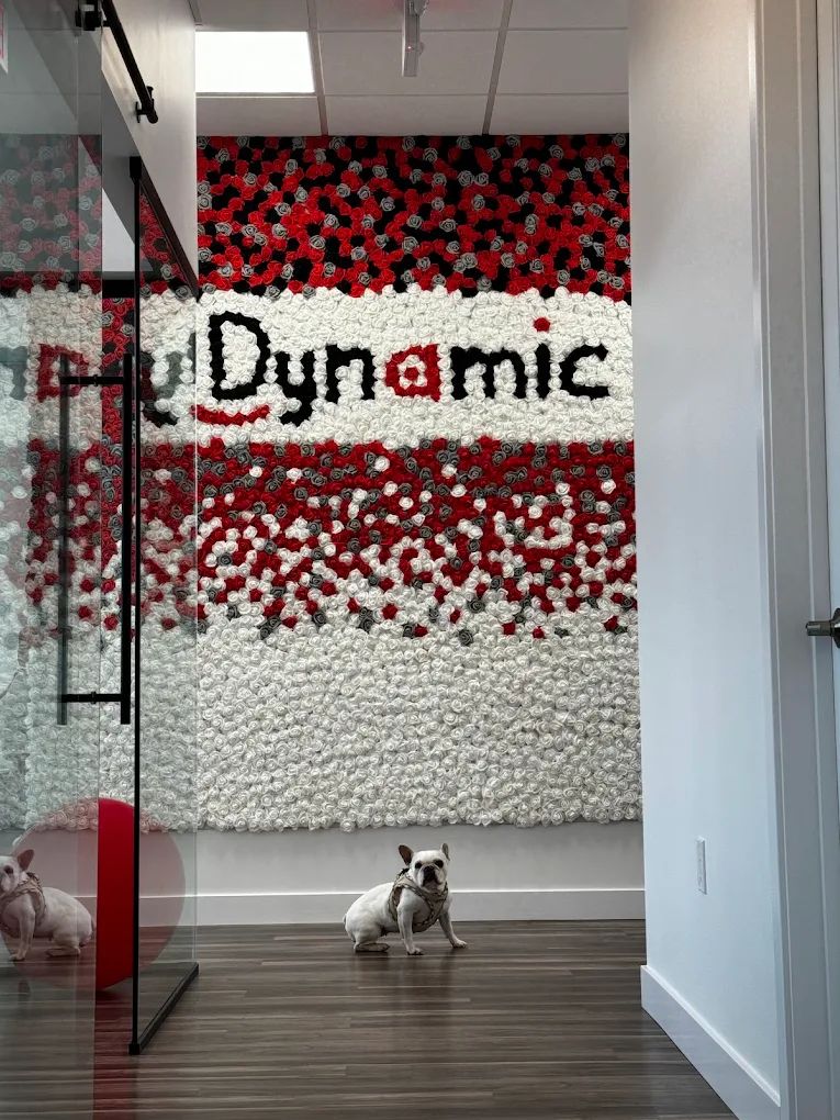 Dynamic Smiles office rose wall